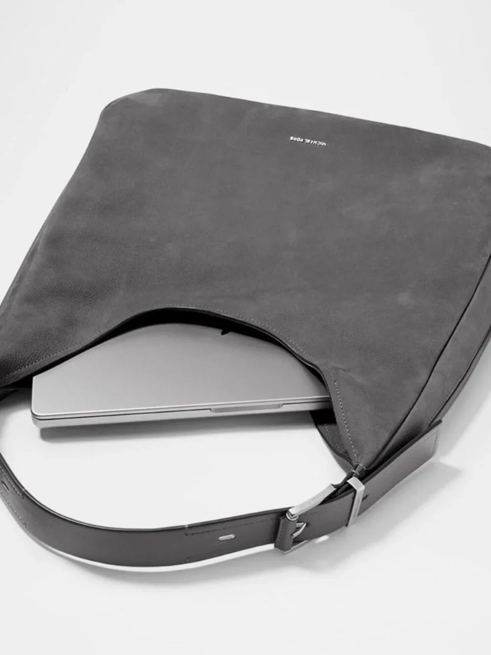 MICHAEL Michael Kors Nolita Large Gray Nubuck Hobo Shoulder Bag